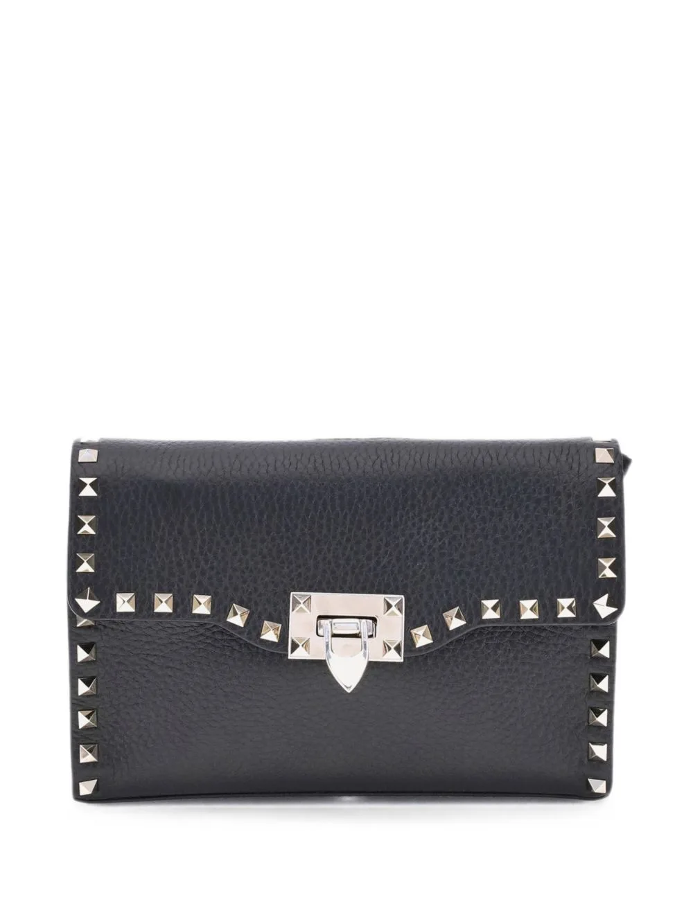 Rockstud Pebbled Leather Clutch Bag