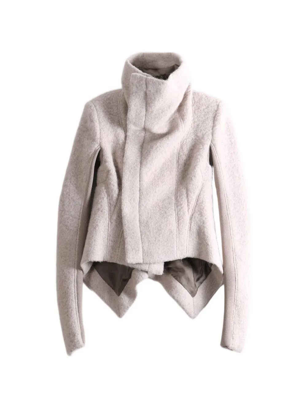 Asymmetric High-Neck Jacket by Rick Owens