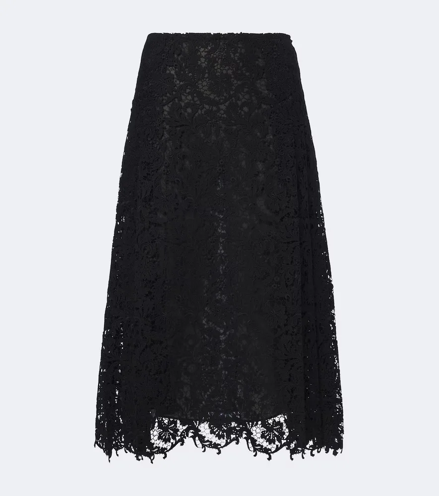 Silk Lace Midi Skirt by Fendi