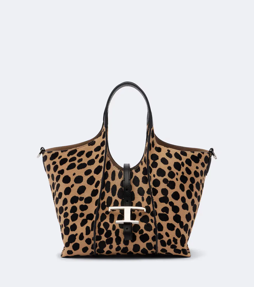 Tbs Small Leopard-Print Calf Hair Tote Bag by Tod's