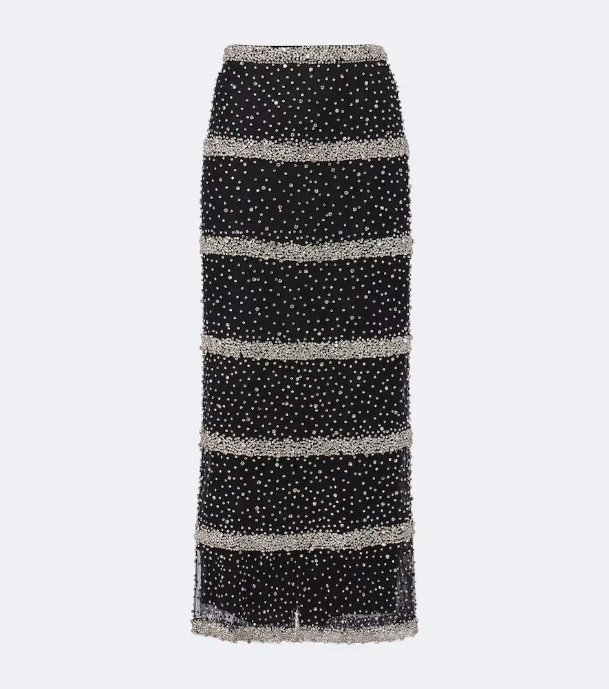 Marice Crystal-Embellished Midi Skirt by Costarellos