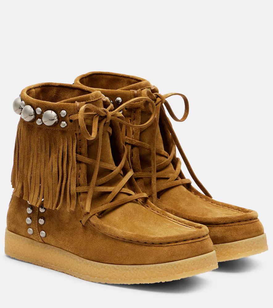 Nellcôte Studded Suede Ankle Boots by Valentino Garavani