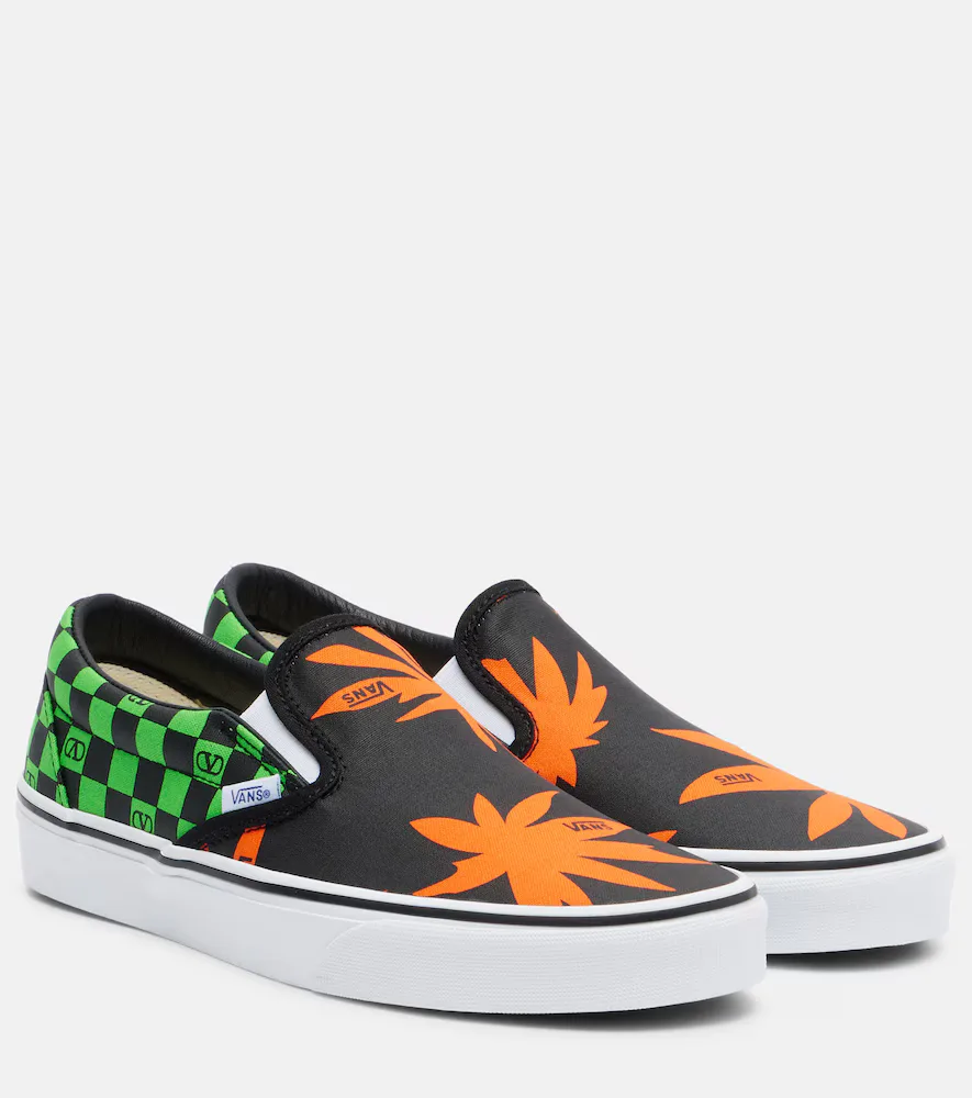 Valentino Garavani x Vans VLogo Printed Canvas Slip-On Sneakers by Valentino Garavani