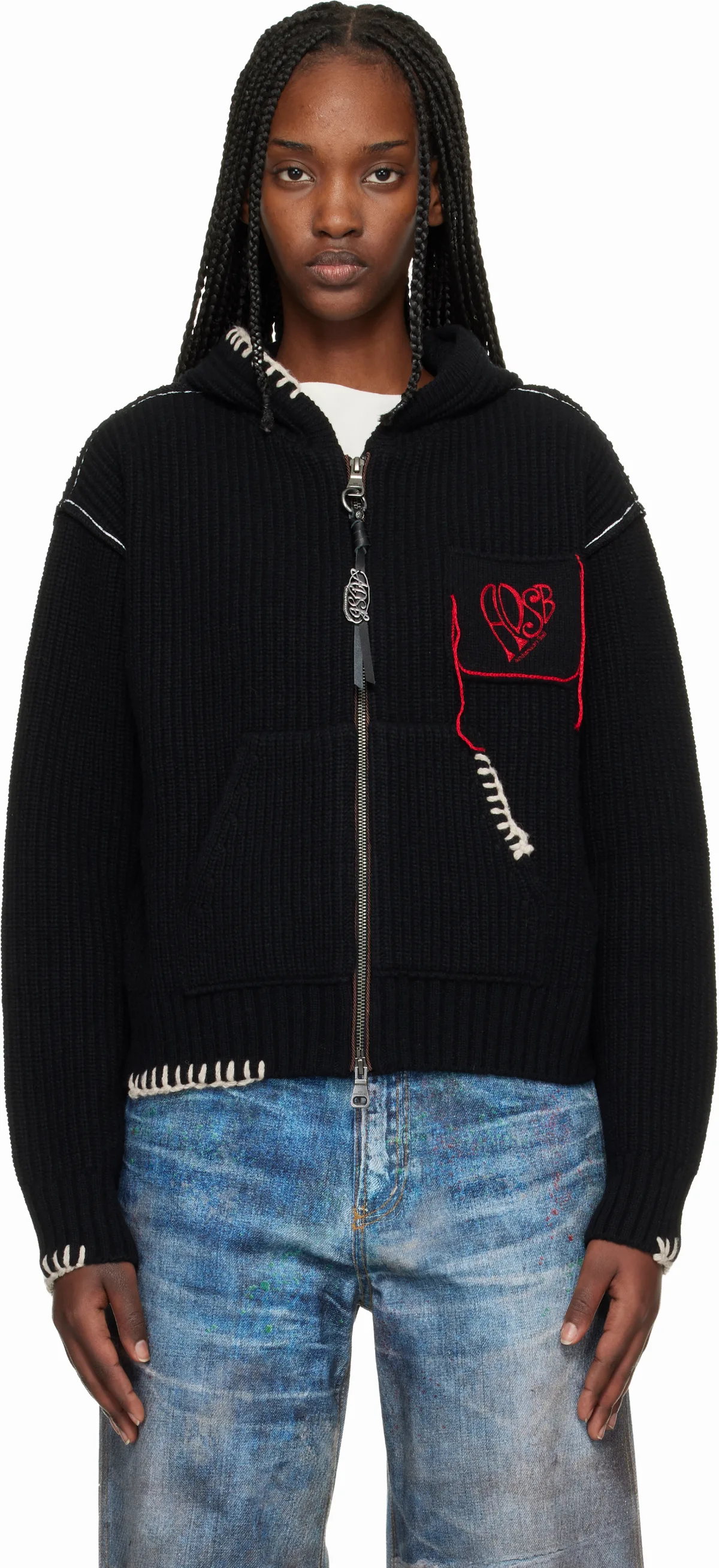 Black Heart Logo Zip-Up Hoodie