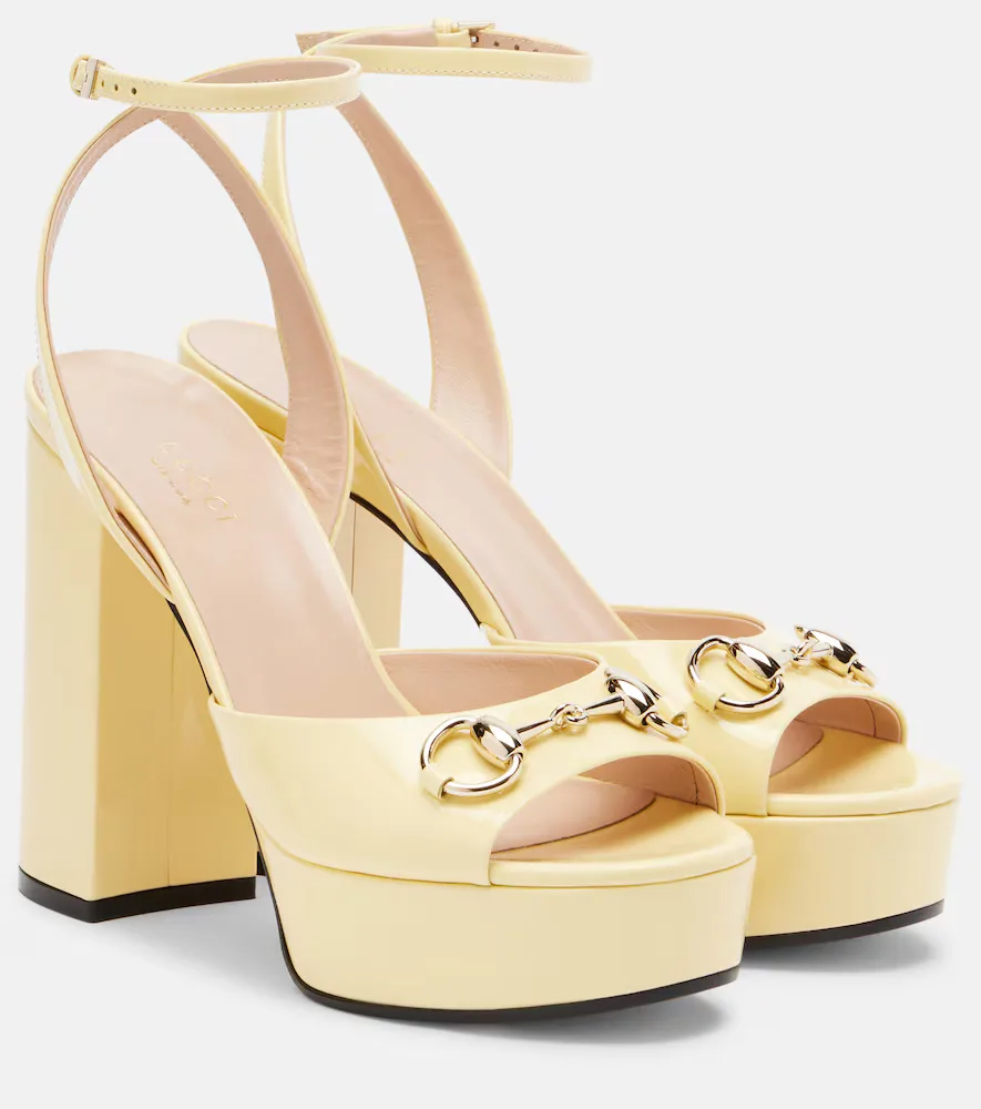 Horsebit 85 Leather Platform Sandals