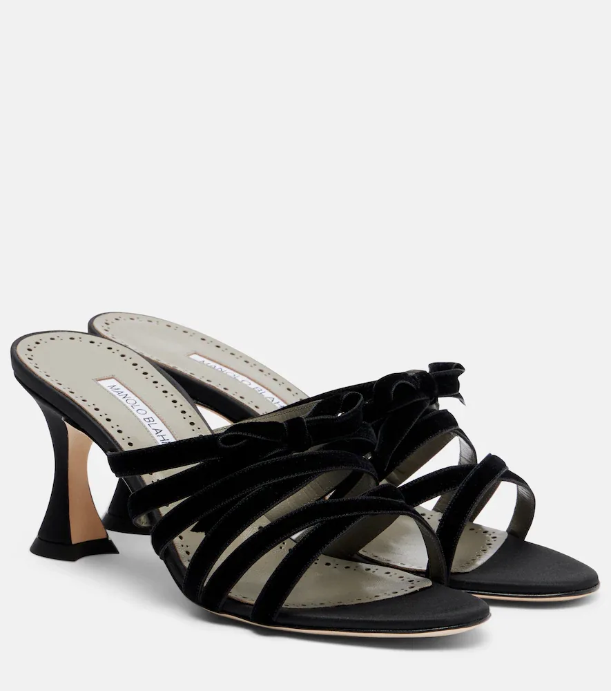 Clementel 70 Velvet Mules by Manolo Blahnik
