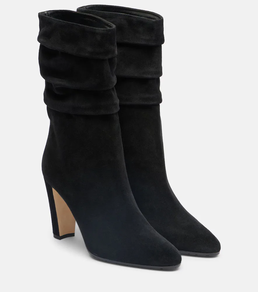 Calasso Suede Mid-Calf Boots by Manolo Blahnik