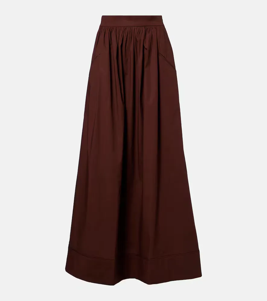 Pleated Cotton Maxi Skirt by Adriana Degreas