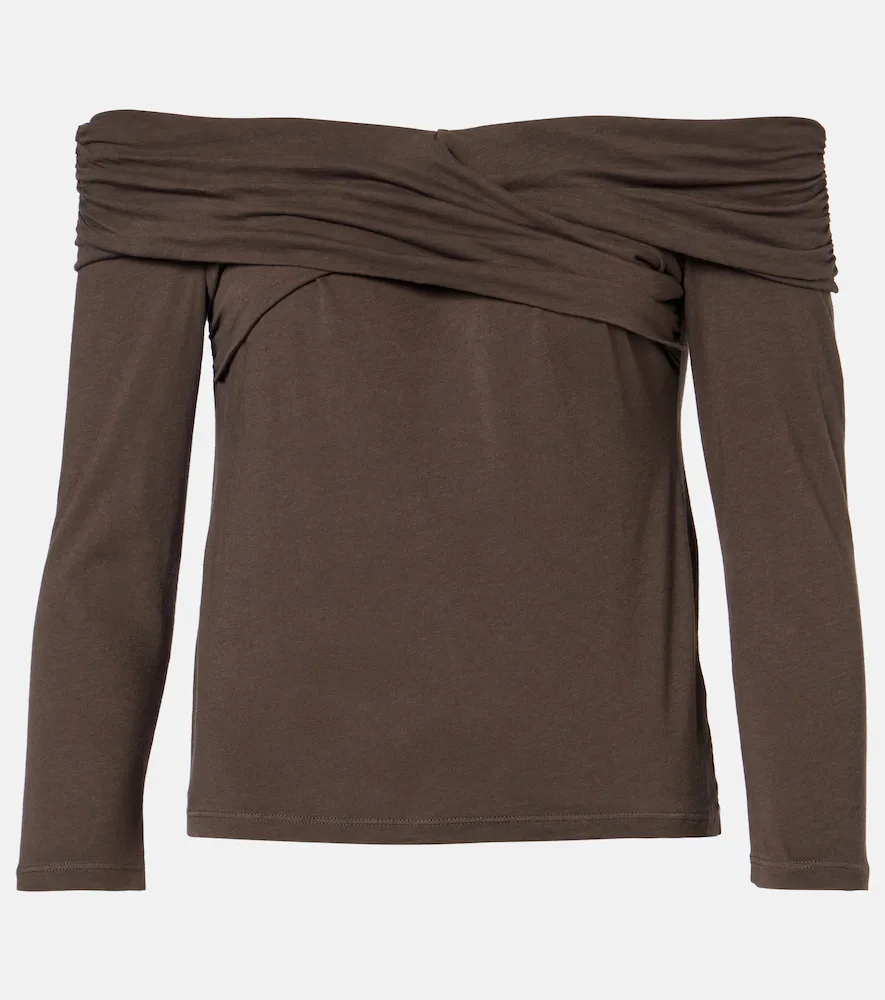 Clarissa Off-Shoulder Cotton-Blend Top by Velvet