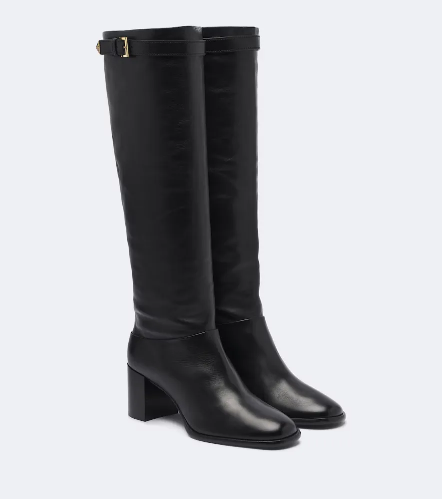 Leather Knee-High Boots by Prada
