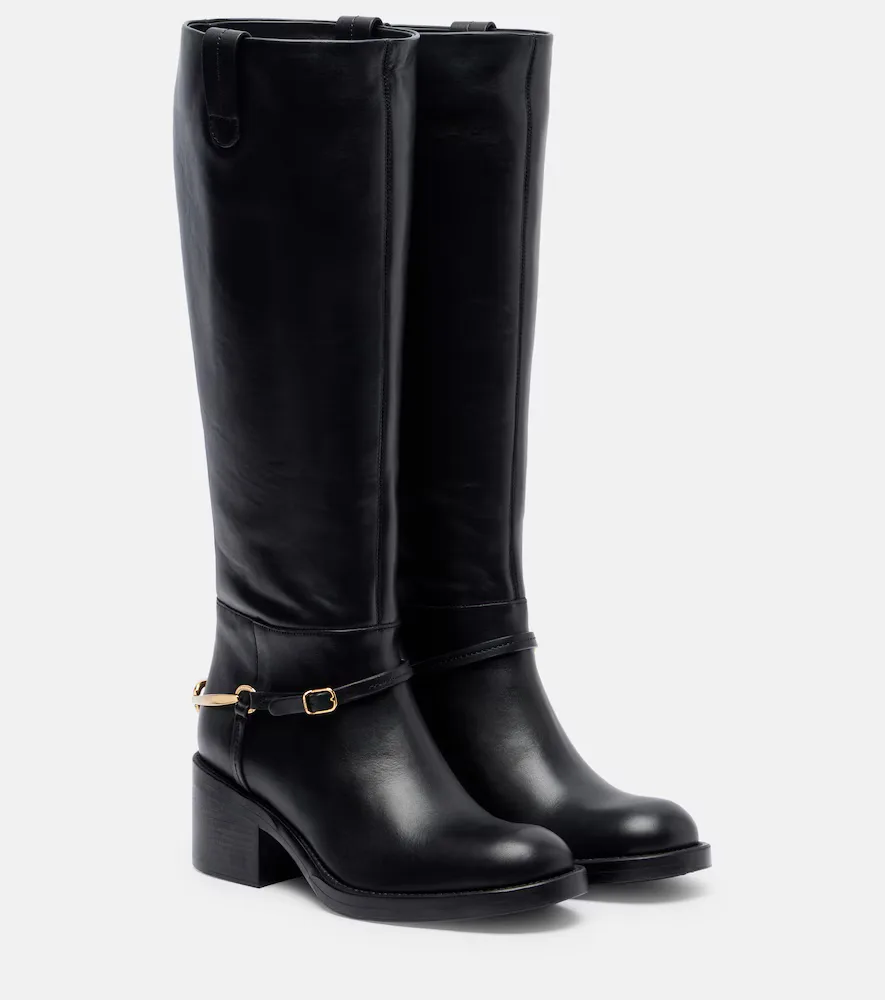 Dakota Leather Knee-High Boots by Chloe