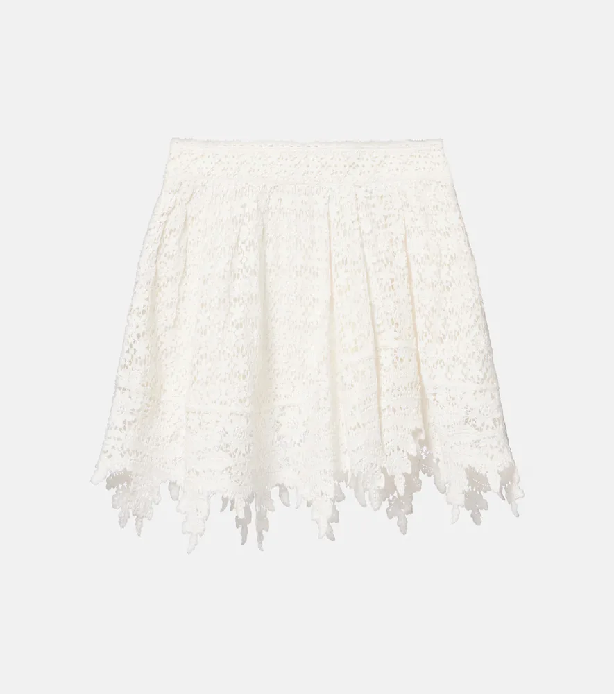 Hanta Floral Cotton Lace Miniskirt by Isabel Marant