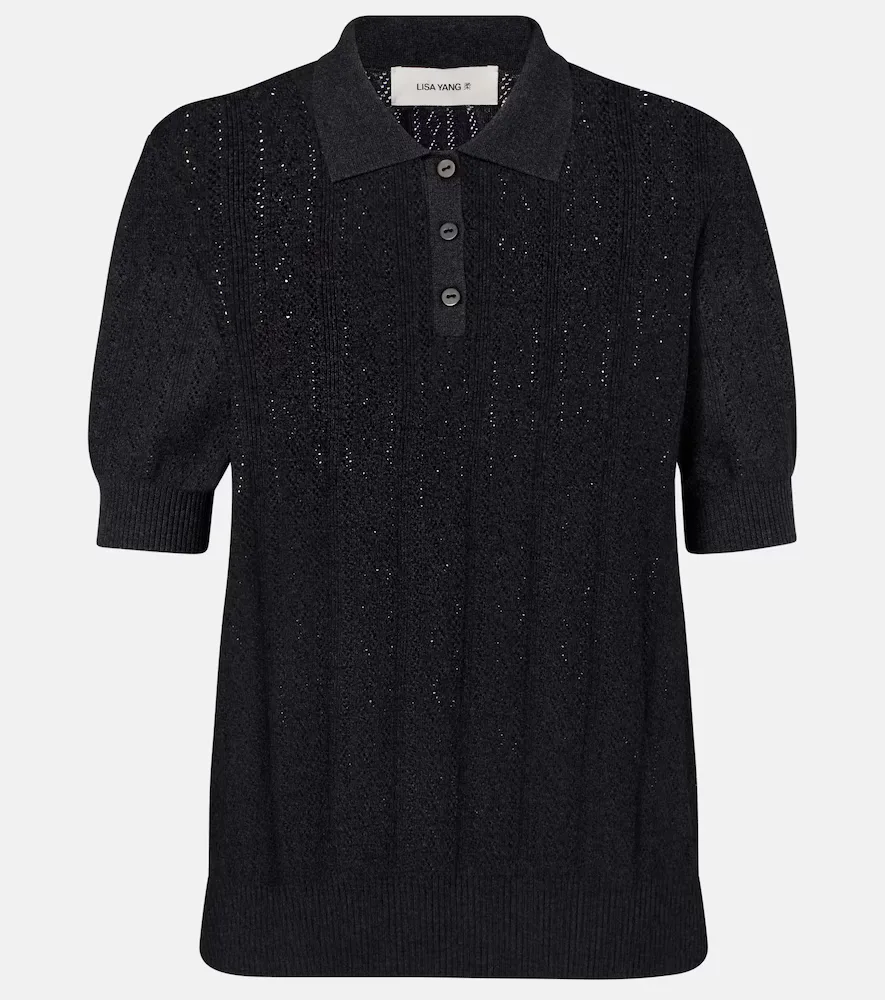 Cristine Cotton and Cashmere Polo Sweater by Lisa Yang