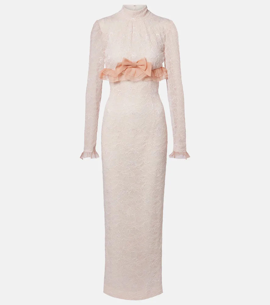 Bow-Detail Lace Gown by Alessandra Rich