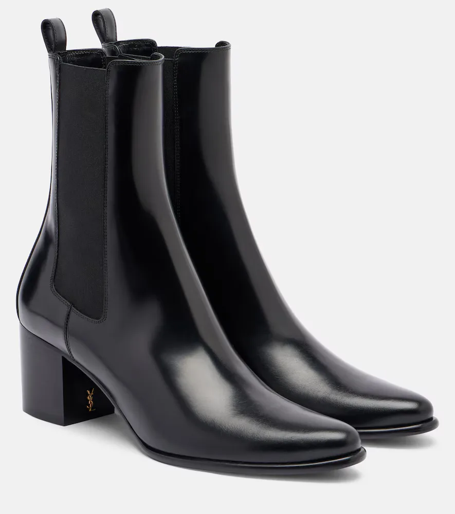 Jill 60 Leather Ankle Boots by Saint Laurent
