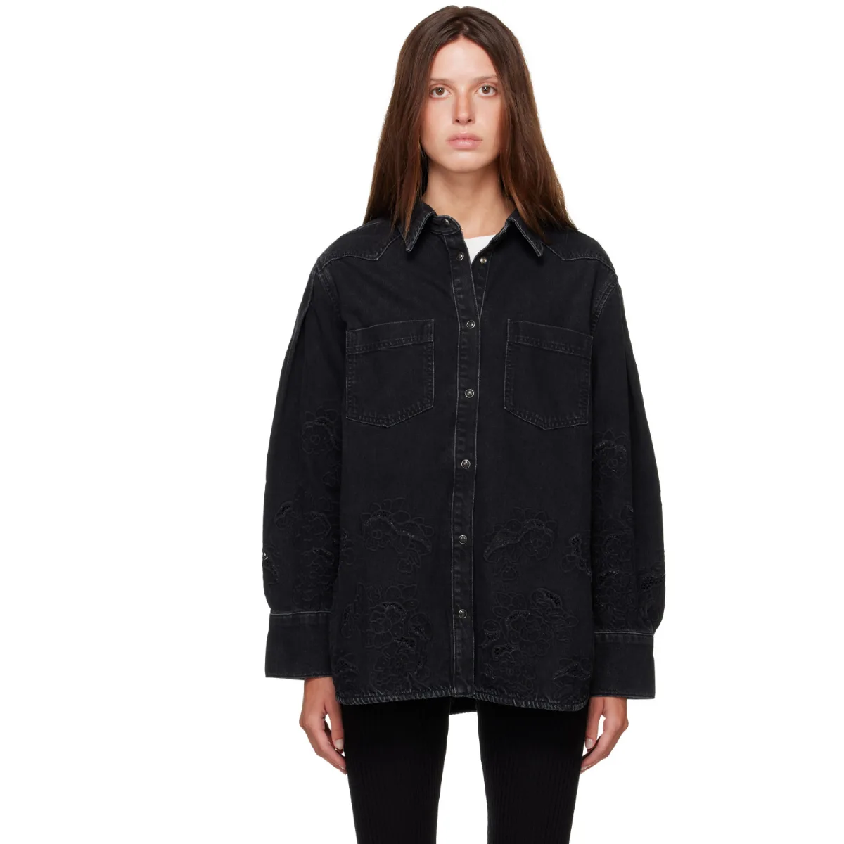 Broderie Anglaise Denim Shirt by GANNI
