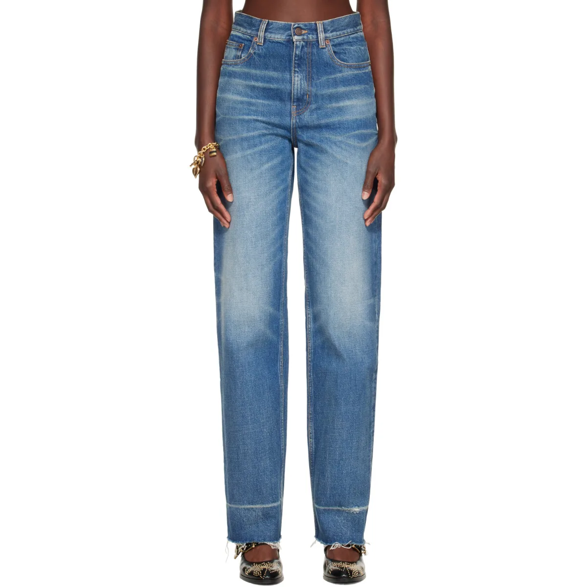Distressed Cuff Jeans