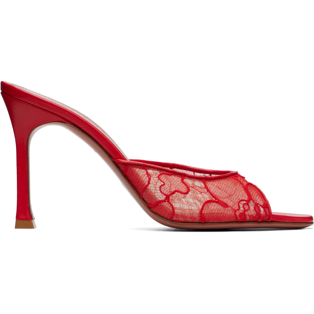 Alexa Lace 95 Heeled Sandals by Amina Muaddi
