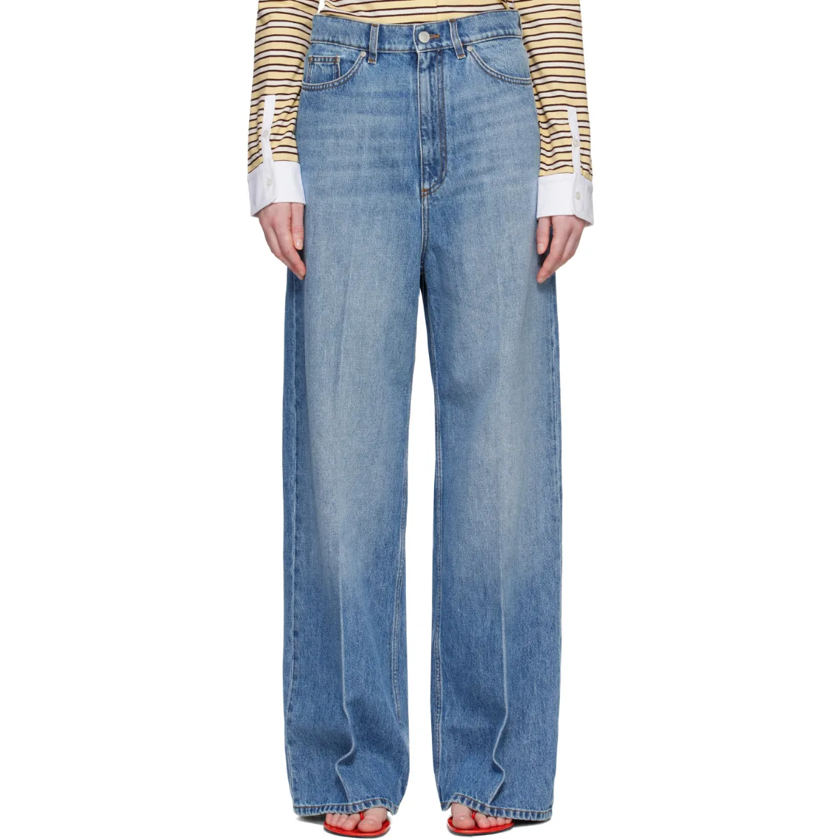Faded Wide-Leg High-Rise Jeans by Stella McCartney