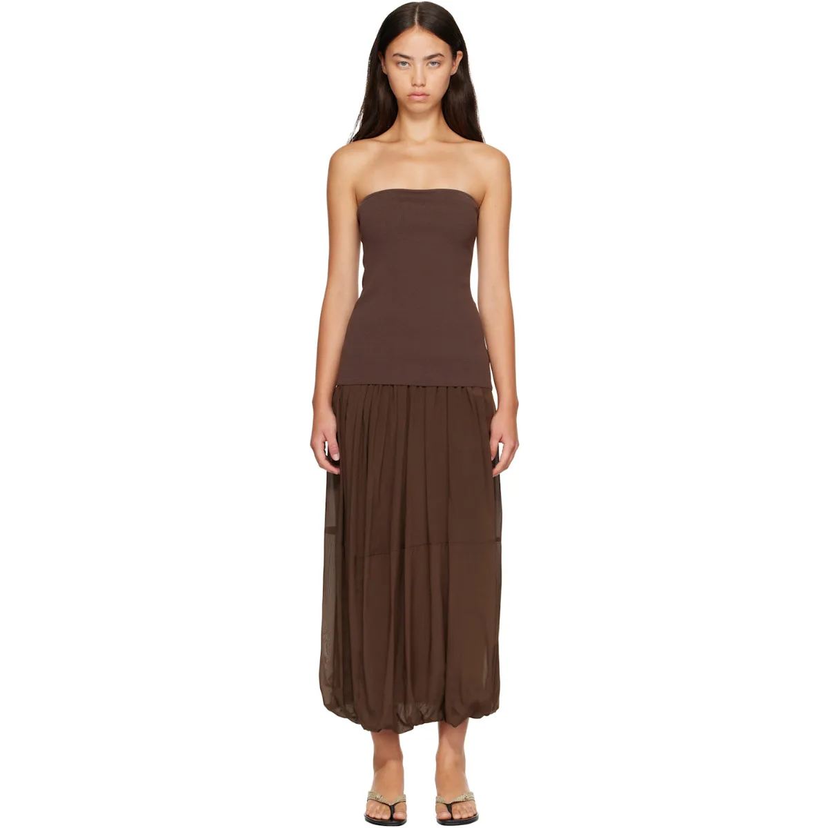 Strapless Balloon Hem Maxi Dress by St. Agni