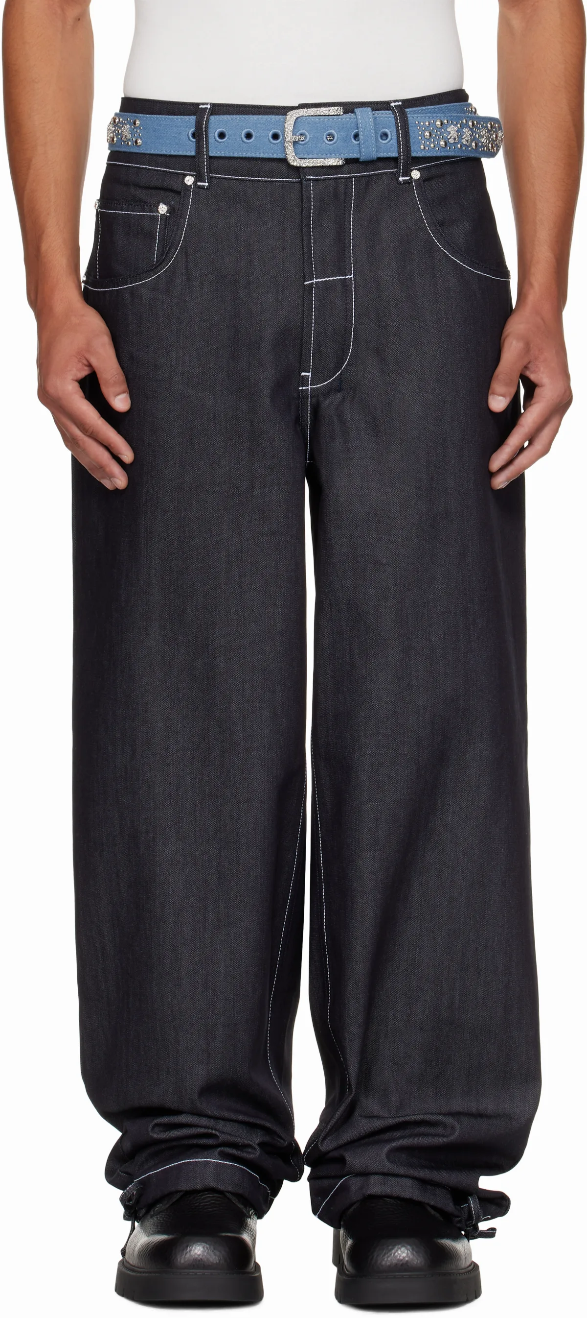 SSENSE Exclusive Navy Duo Jeans