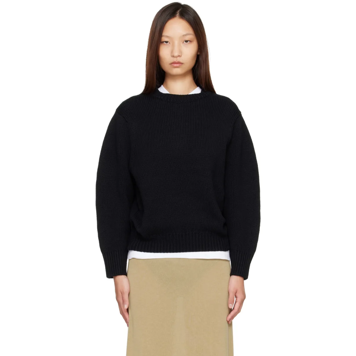 Oversized Crew Knit Sweater by TOTEME
