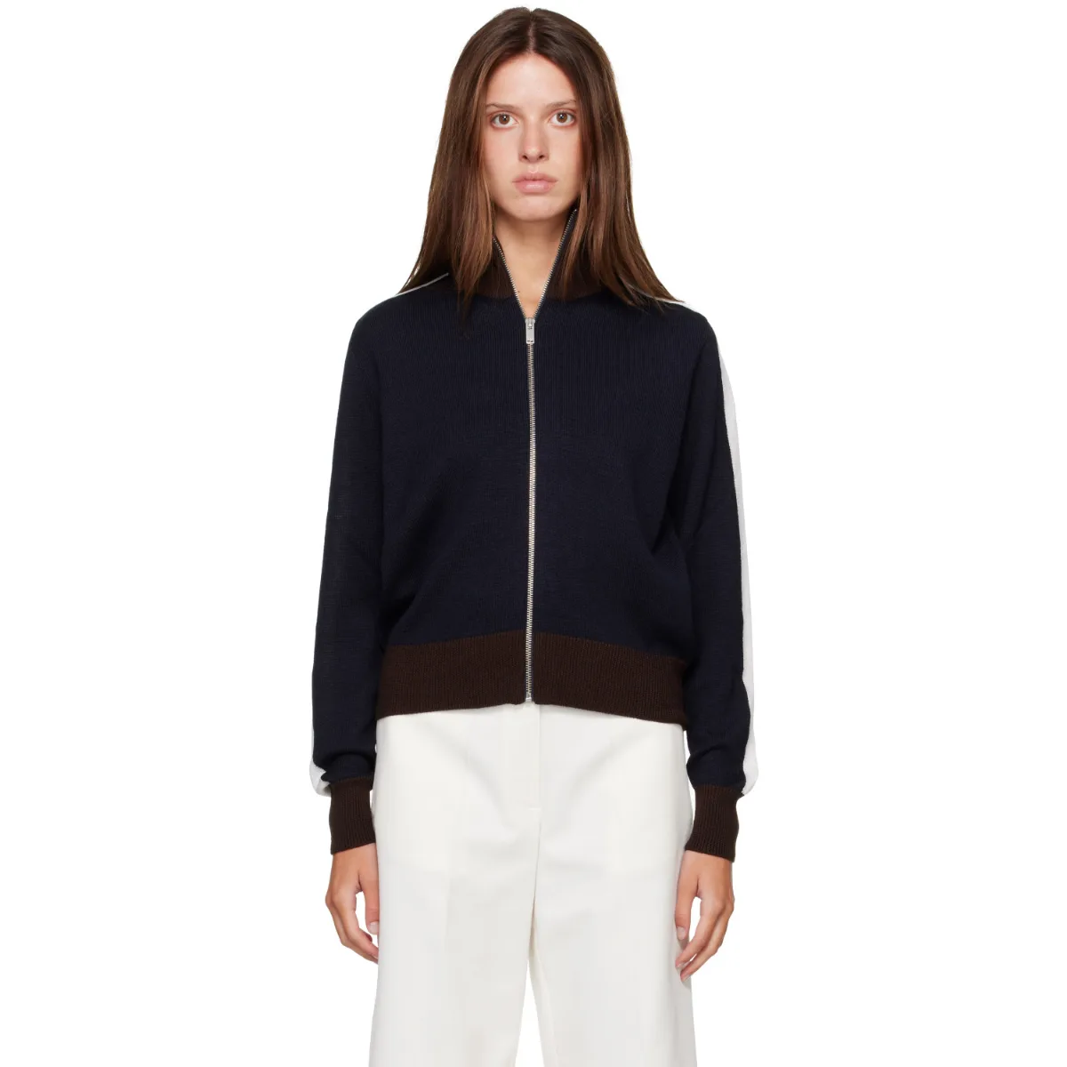 Extrafine Merino Wool Sporty Cardigan by Cordera