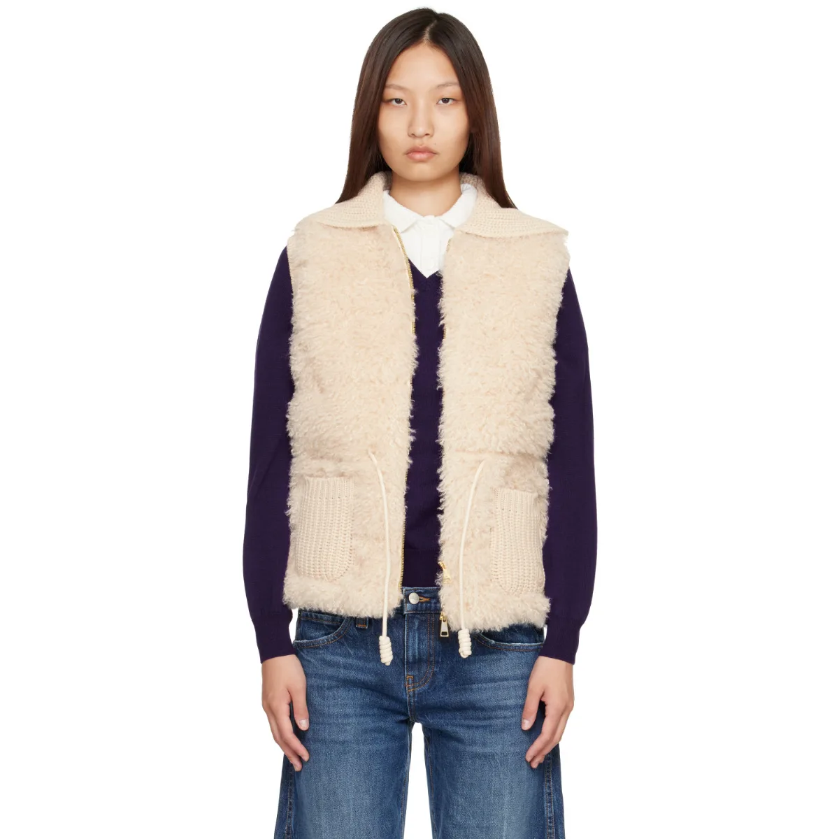 Wool & Cashmere Blend Down Vest by Moncler