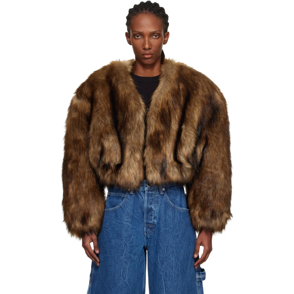 Cropped Faux-Fur Jacket by Alexander Wang