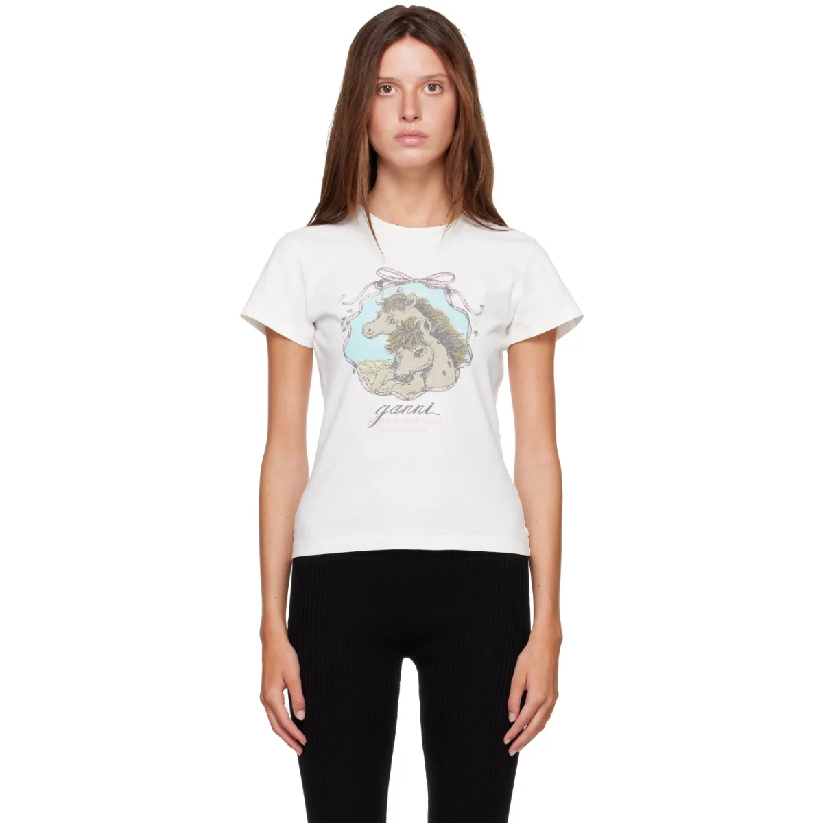 Qixi Basic Cotton Jersey Baby Fit T-Shirt by GANNI