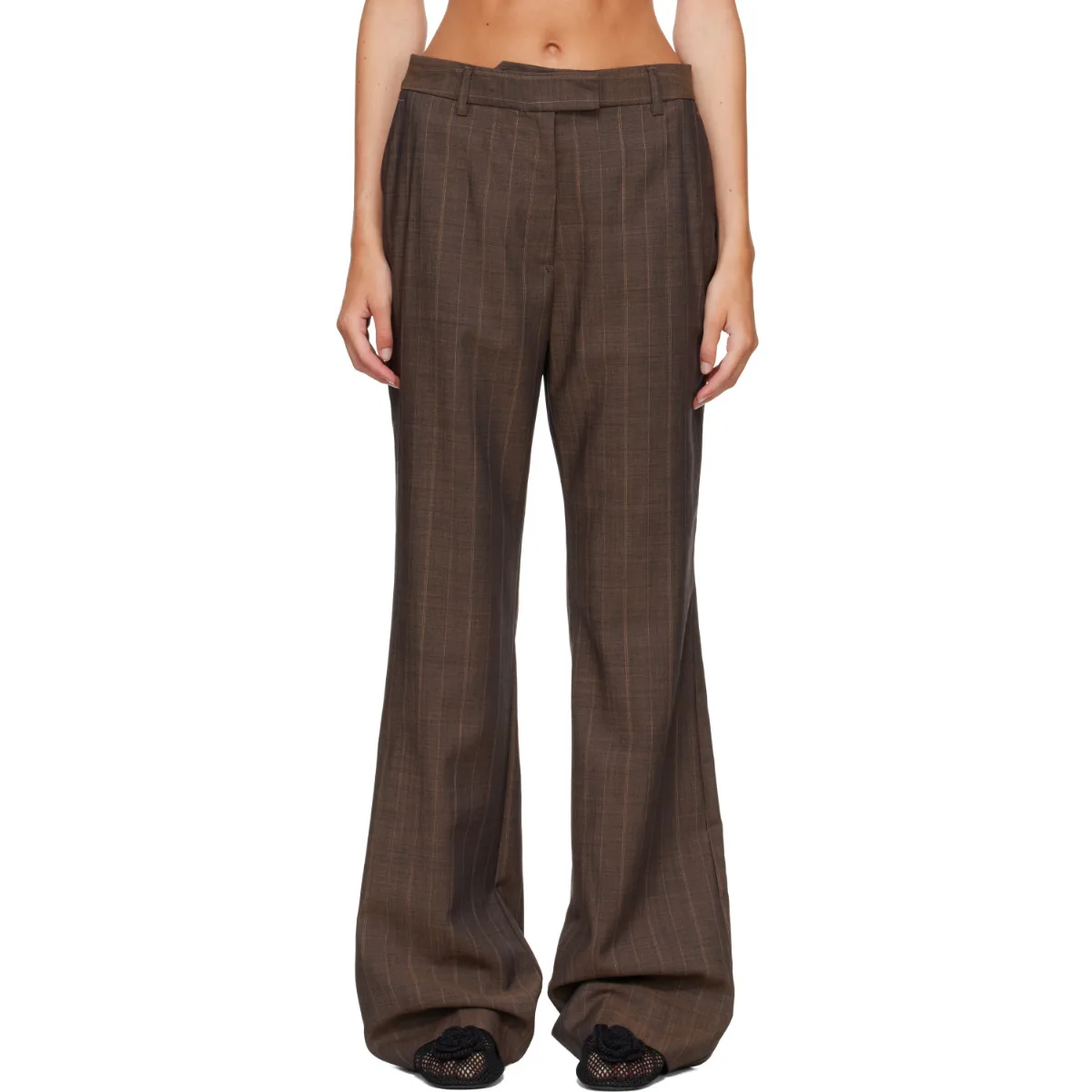 Pinstripe Wool Trousers by GANNI