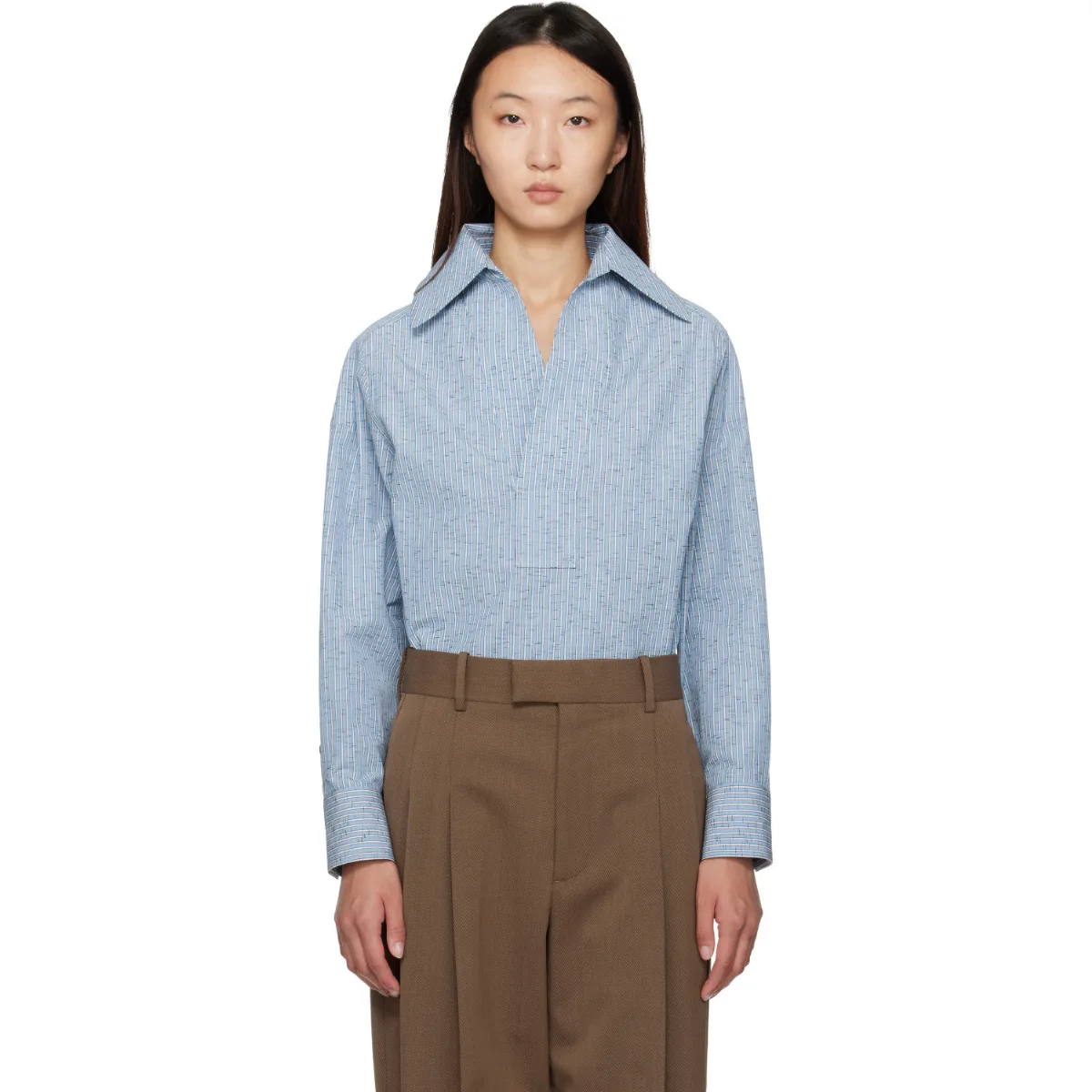 Cotton & Linen Stripe Shirt by Bottega Veneta