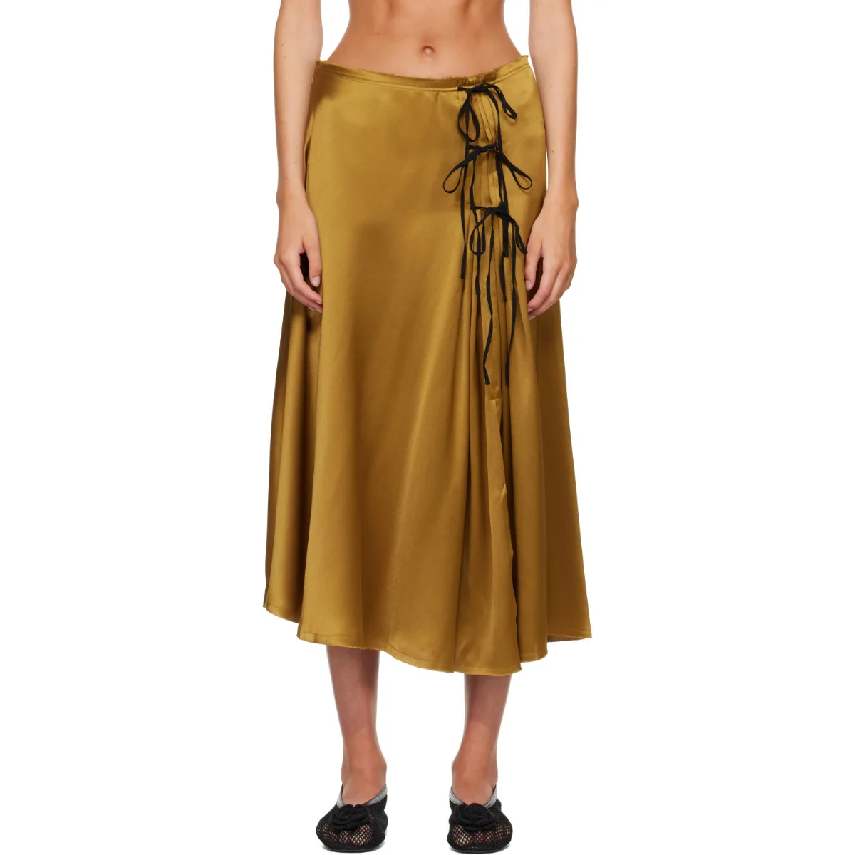 Satin Midi Skirt by GANNI