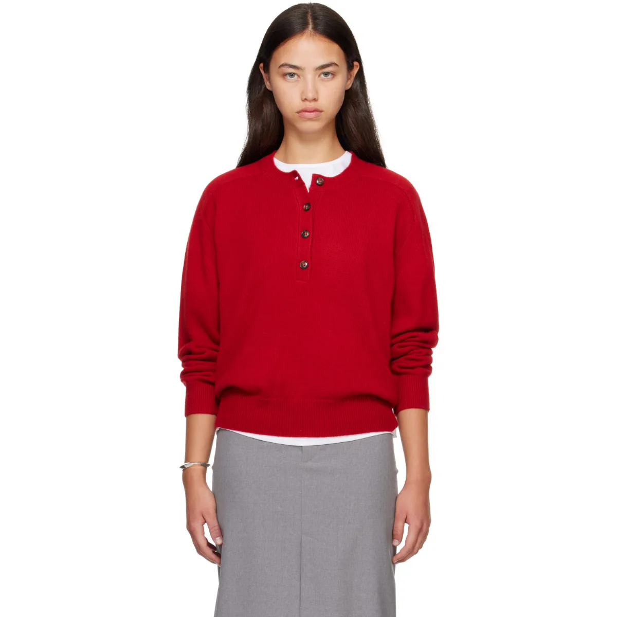 MALO Oversized Henley Sweater by Loulou de Saison