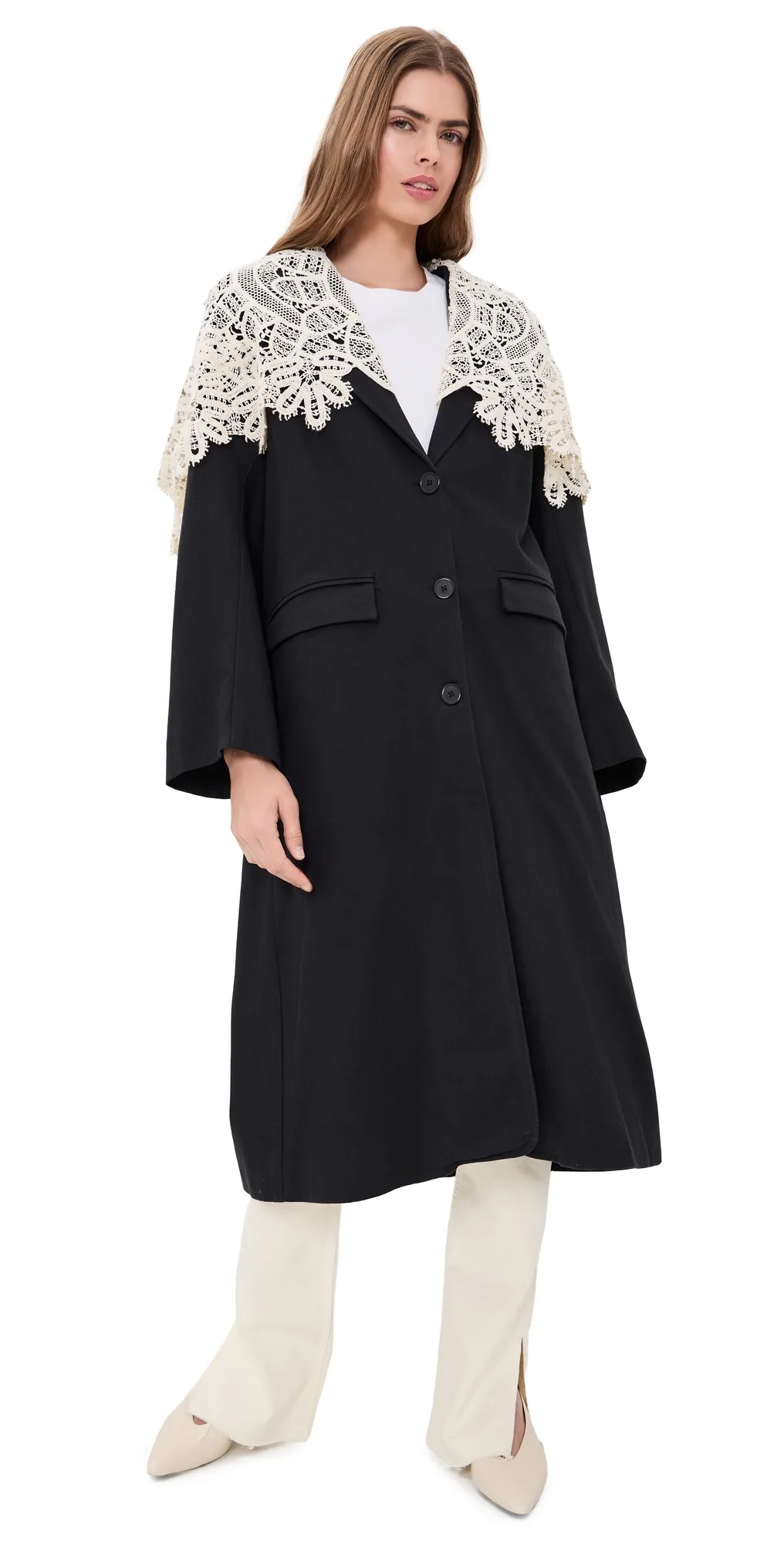 Alina Lace Oversized Long Coat by Sea