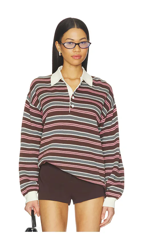 Wonder Knit Polo Top by THE UPSIDE