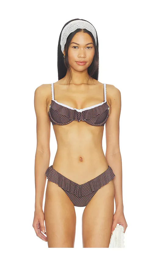 Lace Ruffle Bandeau Top by WeWoreWhat