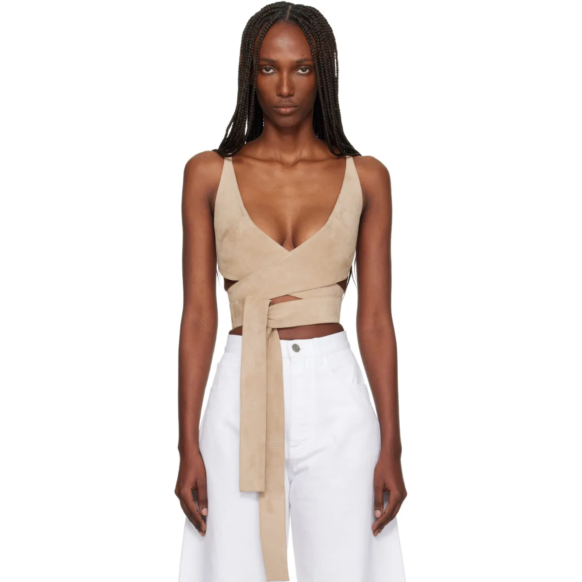 Criss Cross Suede Top