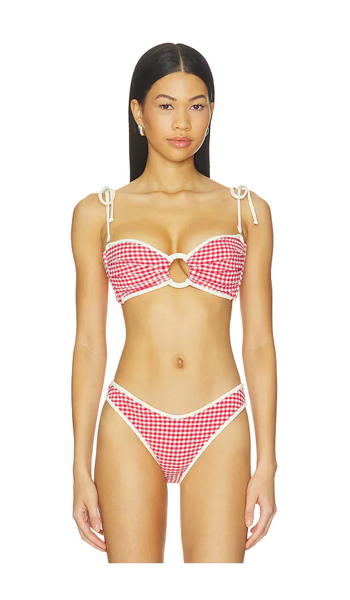 Binded Tori Ties Bandeau Bikini Top