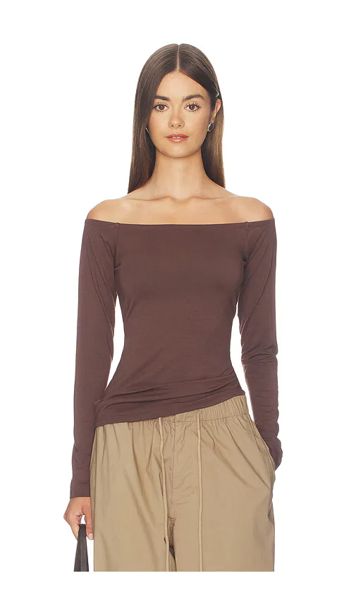 Smooth Layers Long Sleeve Off the Shoulder Top by SKIMS