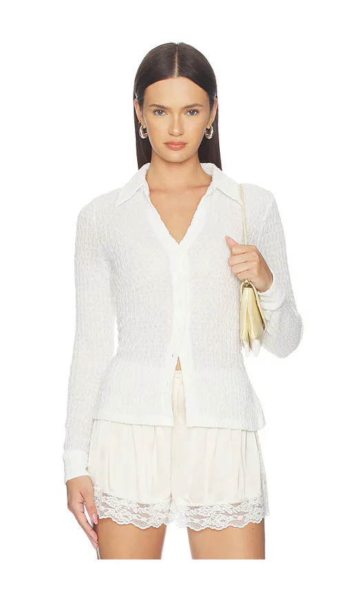 Juno Textured Button Front Top by Sanctuary