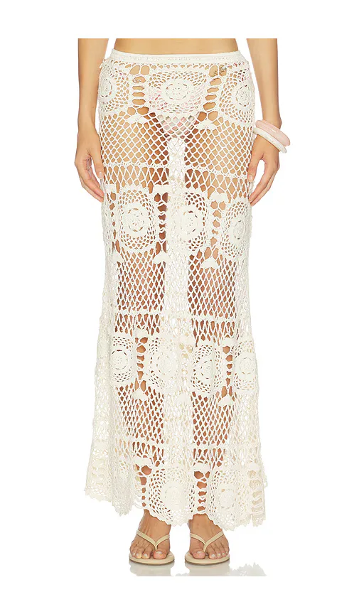 Allegra Solid Flower Maxi Skirt by Indah