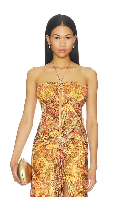 Skylar Sheer Halter Split Front Top by Runaway The Label