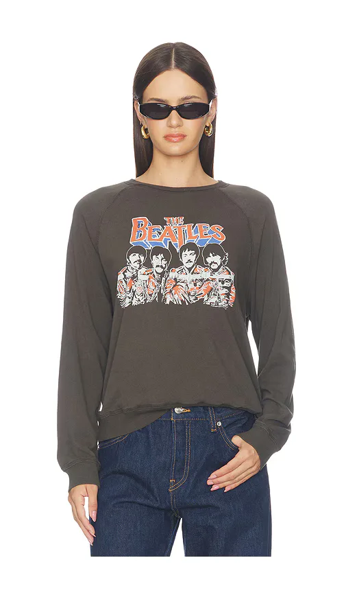 The Beatles Raglan Crew Fleece Sweatshirt by Junk Food
