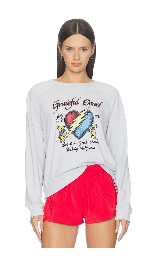 Grateful Dead Live 1988 Raglan Crew Fleece Sweatshirt by Junk Food