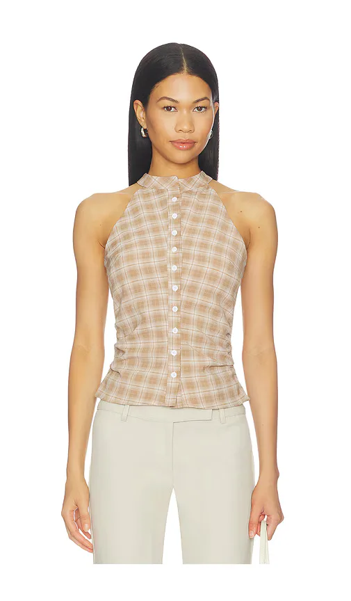 Karie Button Front Top by ALL THE WAYS
