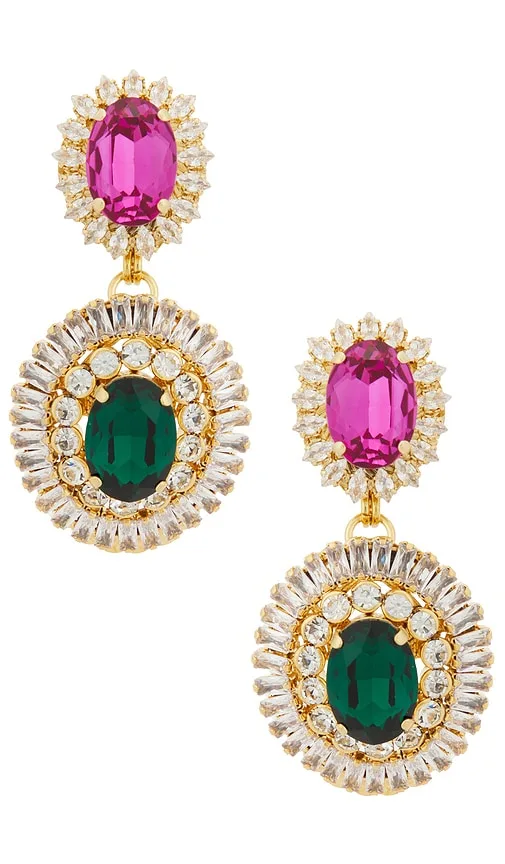 Omega Clasp Oval Disc Chandeliers Earrings by Anton Heunis