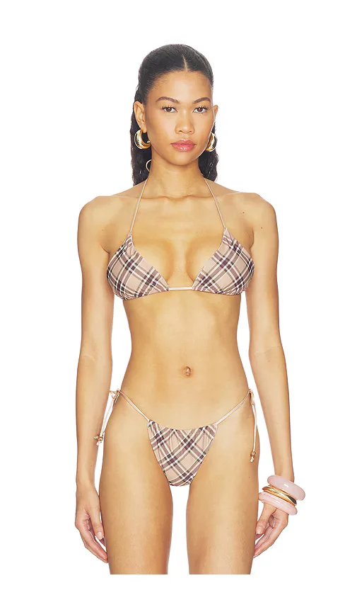 Reversible Ave Bikini Top with Mesh Scarf