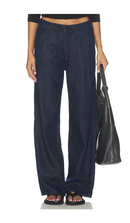 Phoebe Featherweight Drawstring Wide Jeans by Rag & Bone