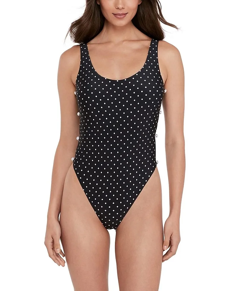 Side Cutout One Piece with Pearl Buttons by Steve Madden